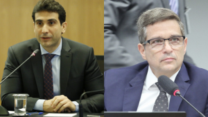 Presidente do Banco Central, Gabriel Galípolo, e ex-presidente do Banco Central Roberto Campos Neto