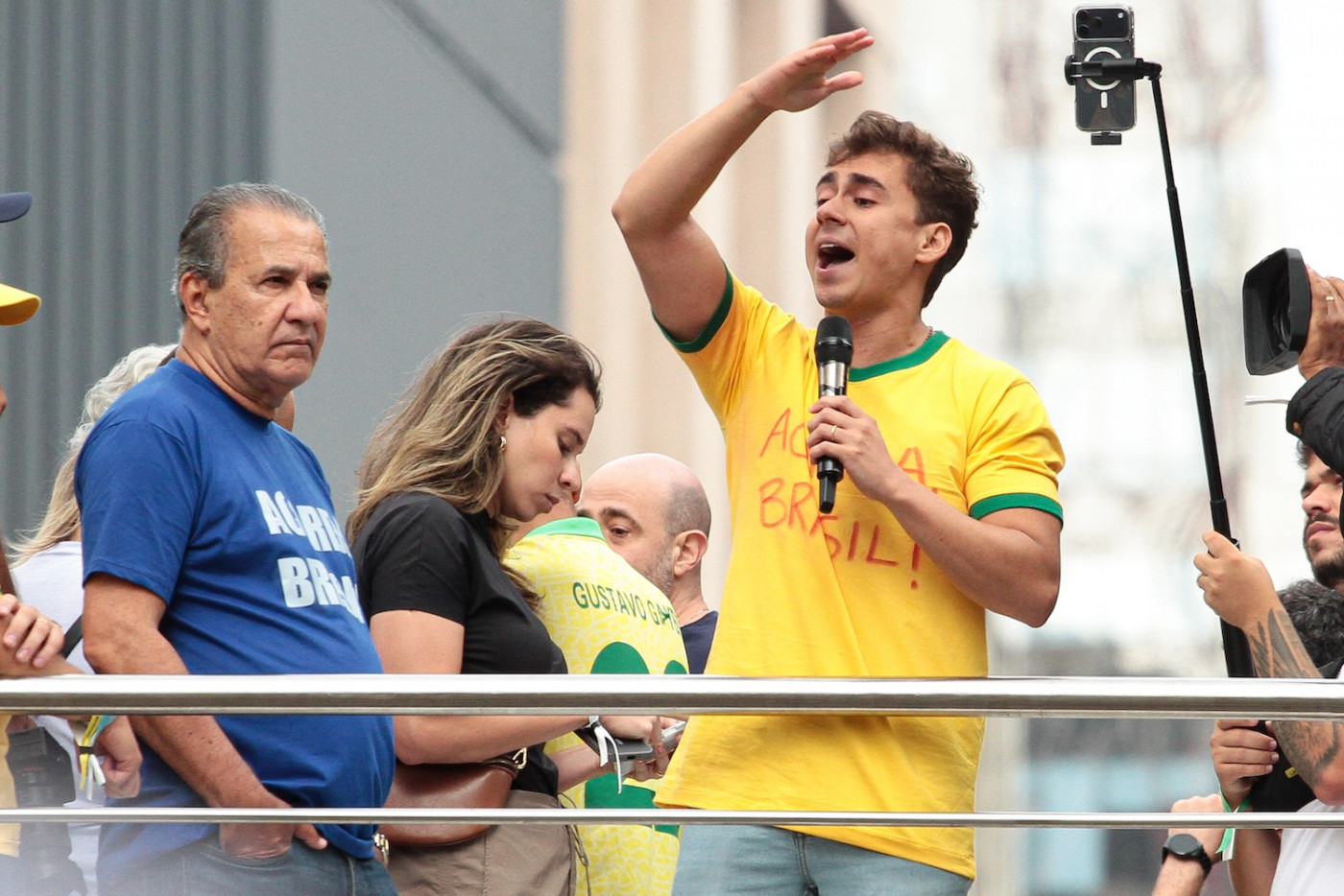 Nikolas em ato na Avenida Paulista