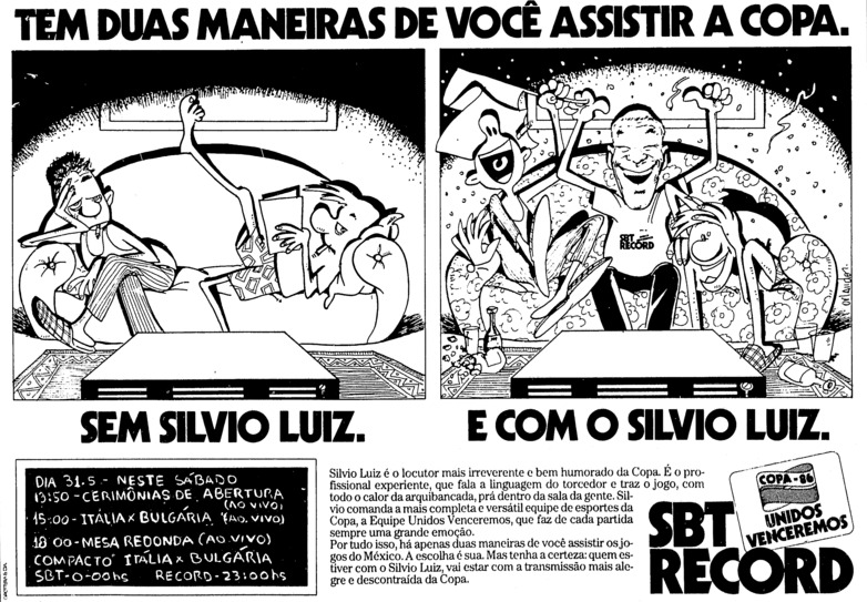 SBT e Record transmitiram em conjunto a Copa de 1986: ‘Unidos venceremos’