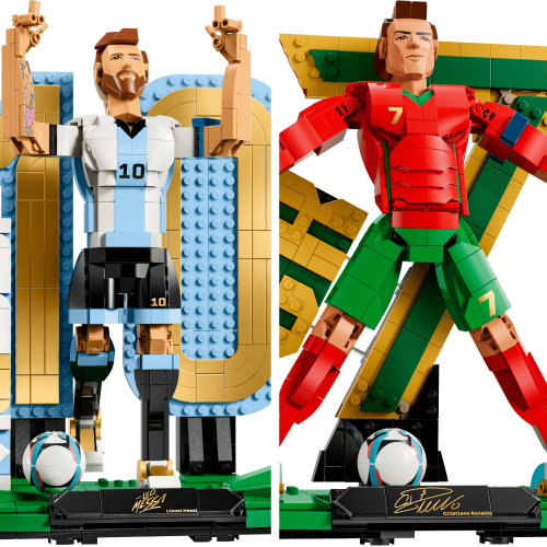 Messi e Cristiano Ronaldo em coleção LEGO Editions