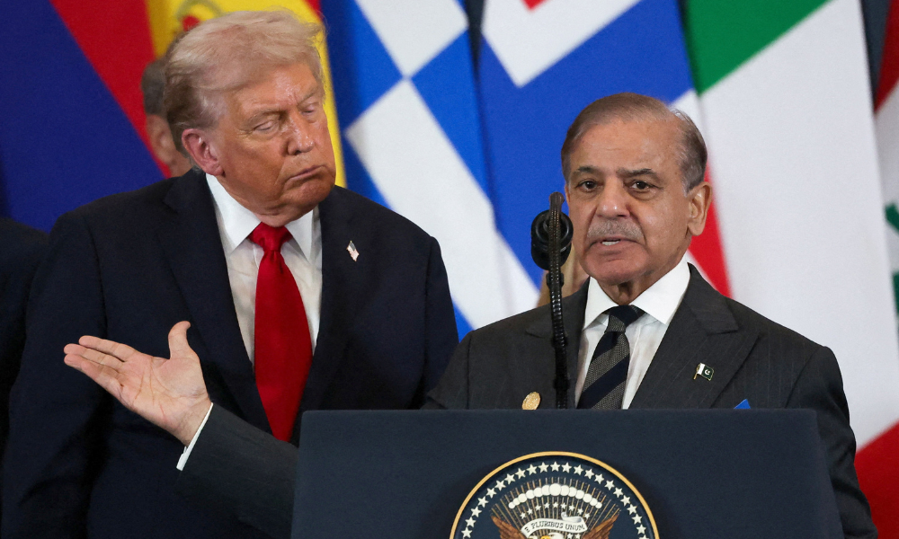 Presidente dos EUA, Donald Trump, e o orimeiro-ministro do Paquistão, Shehbaz Sharif