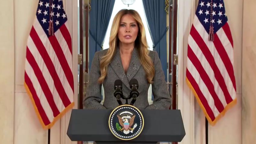 Melania Trump em pronunciamento sobre Jeffrey Epstein