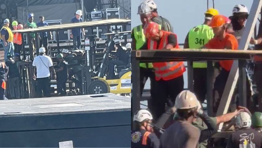 Movimentação dos trabalhadores para a retirada da vítima dos equipamentos