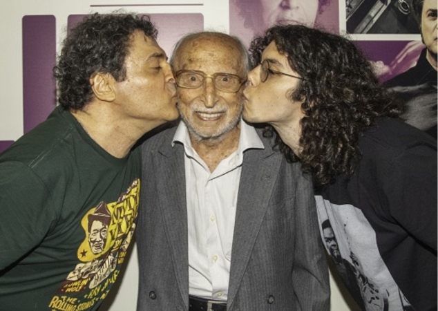 Roberto Frejat, o pai José Frejat e seu filho, Rafael Frejat