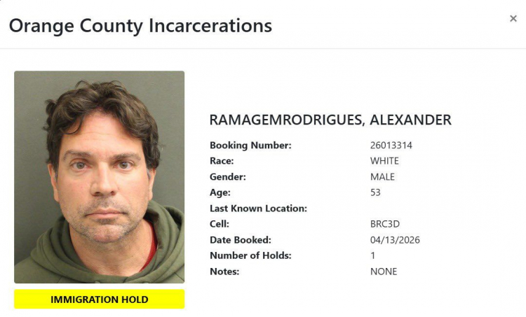 Alexandre Ramagem em foto após ser preso pelo ICE