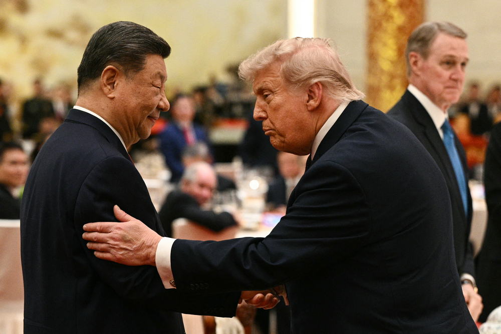 Xi Jinping e Trump em Pequim