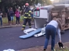 Ambul&acirc;ncia tomba ap&oacute;s carro colidir na traseira em S&atilde;o Jos&eacute; do Rio Preto