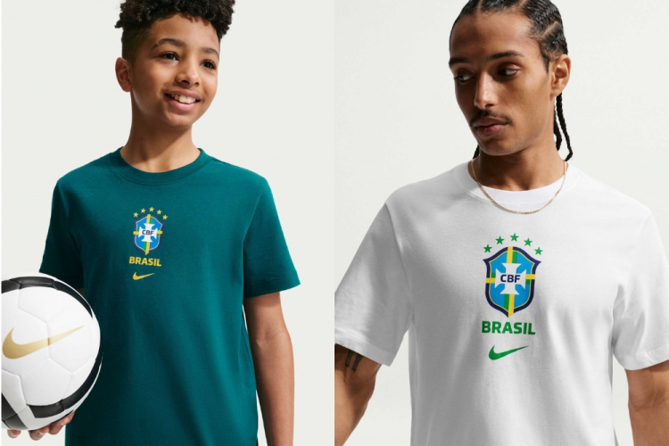 Camiseta Brasil Nike Crest Infantil / Camiseta Brasil Nike Crest Masculina