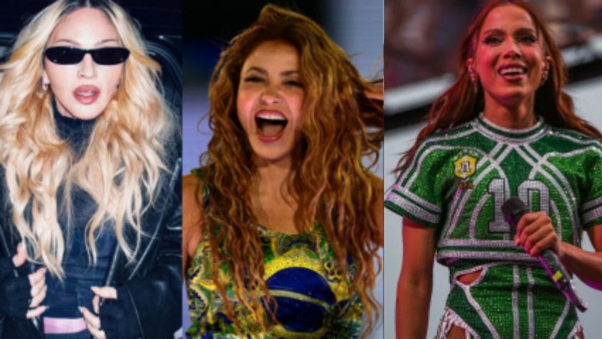 Cantoras Madonna, Shakira e Anitta