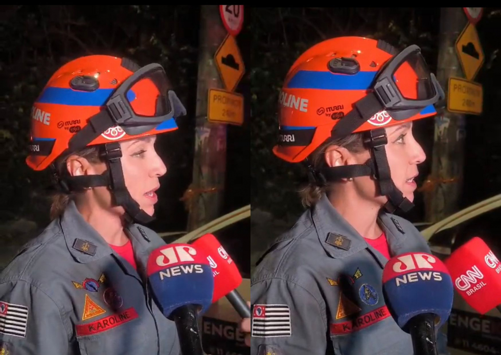 Bombeiros trabalham para resgatar vítima que estaria presa em escombros no Jaguaré