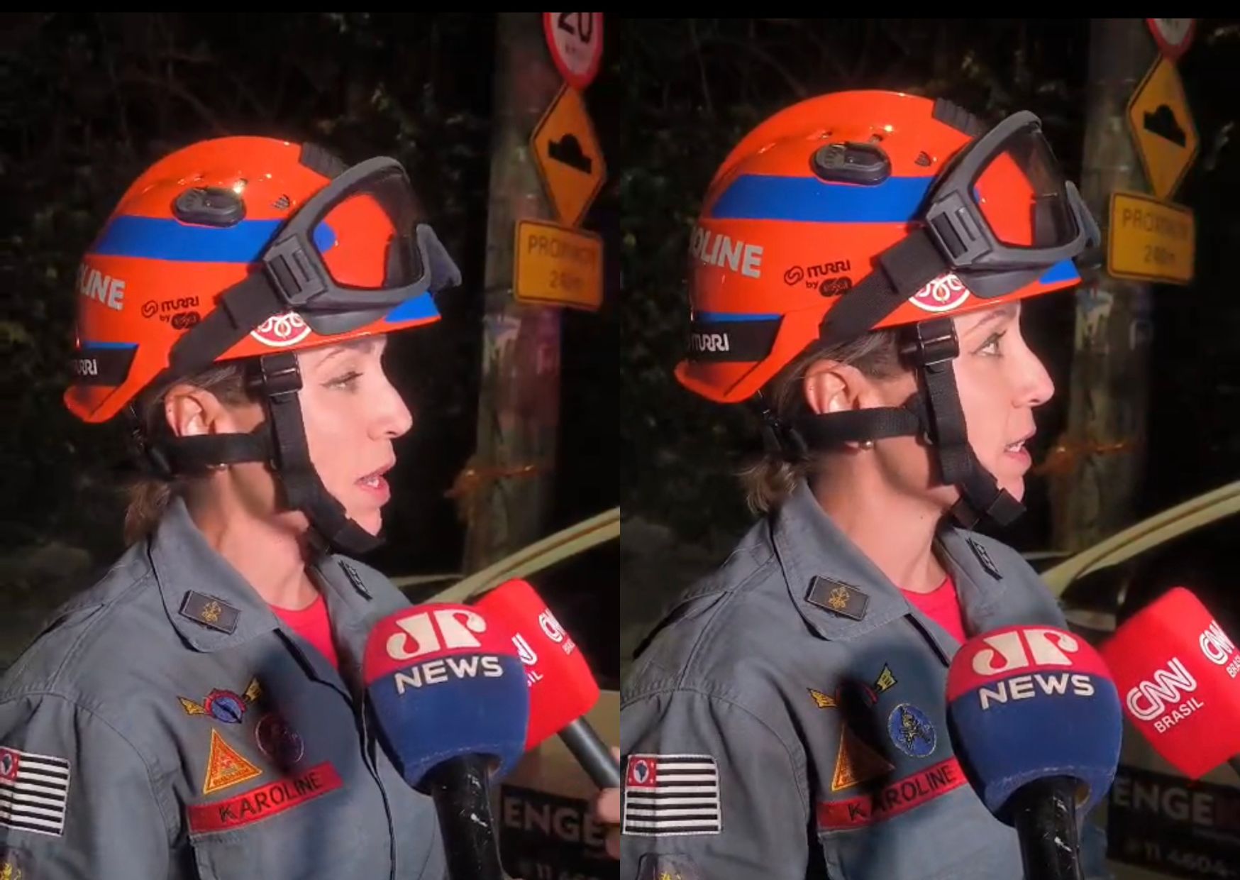 Capitã do Corpo de Bombeiros, Karoline Burunsizian, explica sobre uma possível vítima que está sendo procurada nos escombros nas da explosão