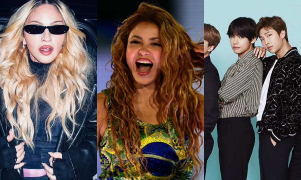Madonna, Shakira e o grupo BTS