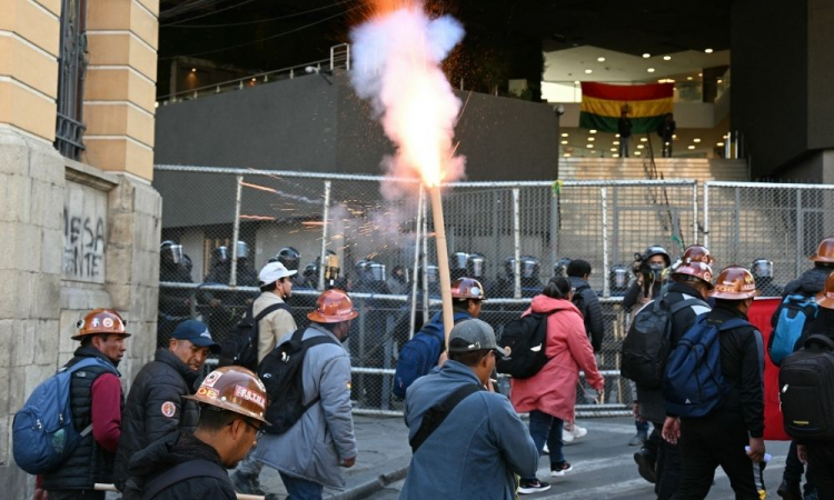 protesto Bolívia