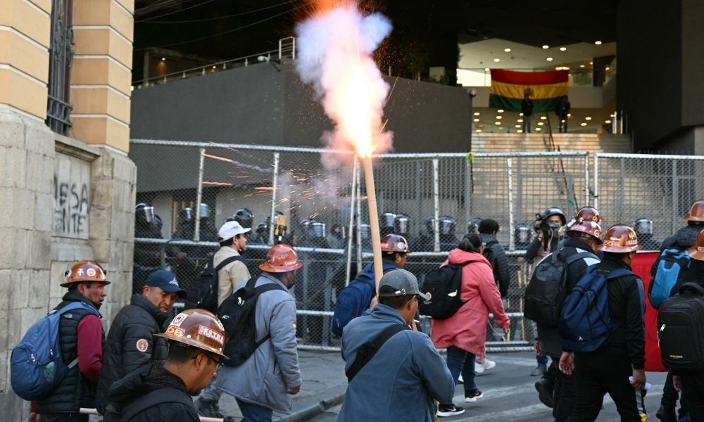 protesto Bolívia