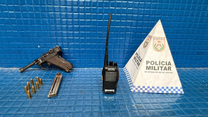 Pistola fabricada na Segunda Guerra é apreendida pela PM
